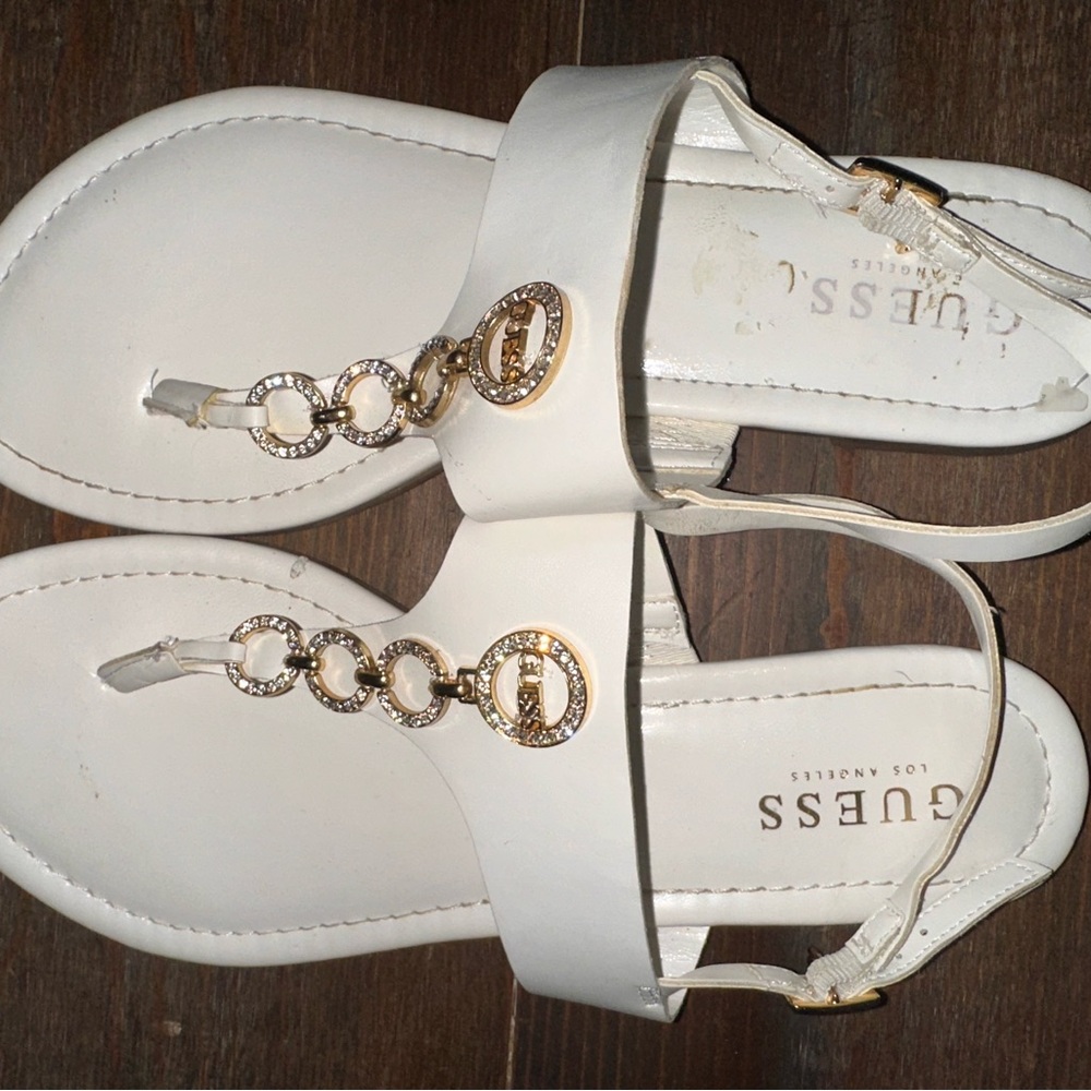 White gold Guess sandals